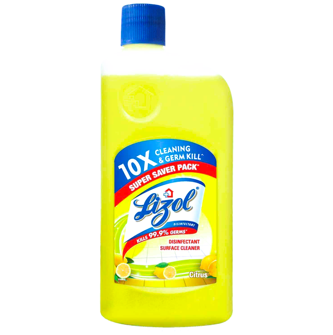 Lizol Disinfectant Surface & Floor Cleaner Liquid - Citrus, 625 ml Bottle