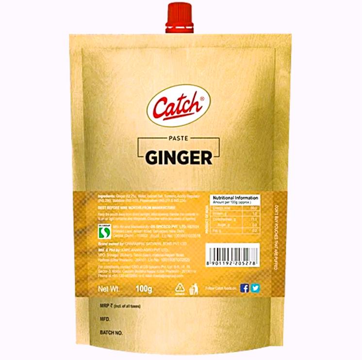 Catch Ginger Paste - Thick & Grainy Texture, 100 g Pouch