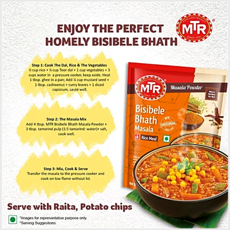 MTR Bisibele Bath Masala, 100 g Pouch