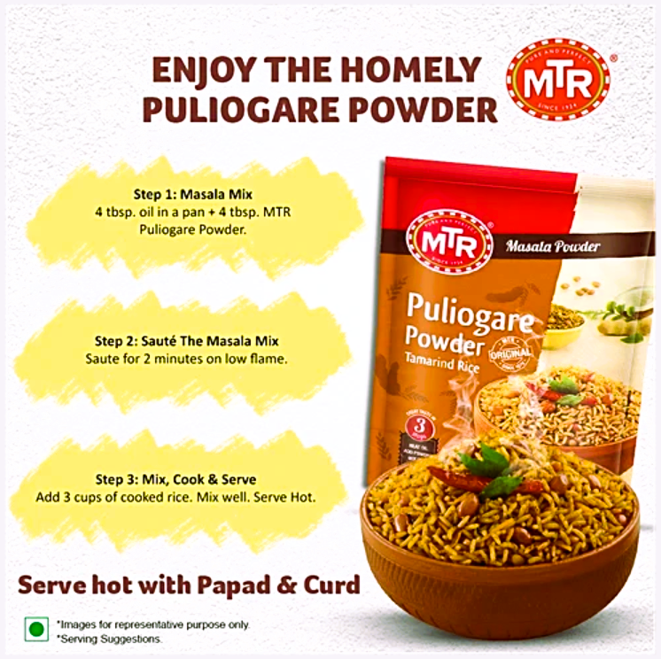 MTR Puliogare Powder, 100 g Pouch