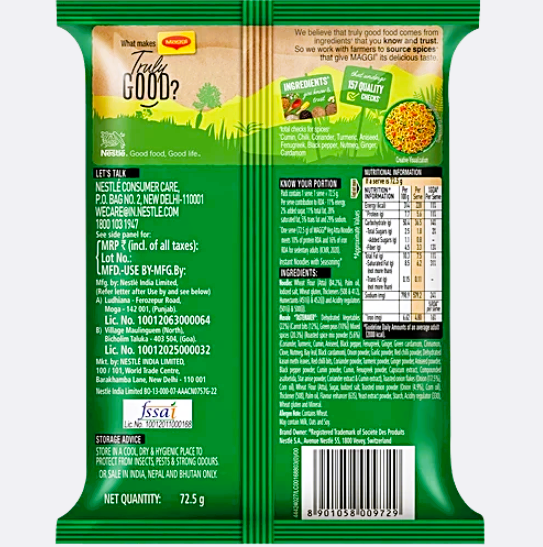 Maggi Nutri-licious Masala Veg Instant Atta Noodles 72.5 g