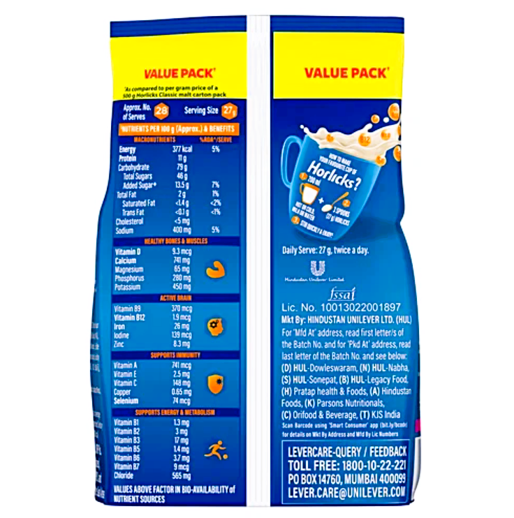 Horlicks Nutrition Drink, 200 g Pouch