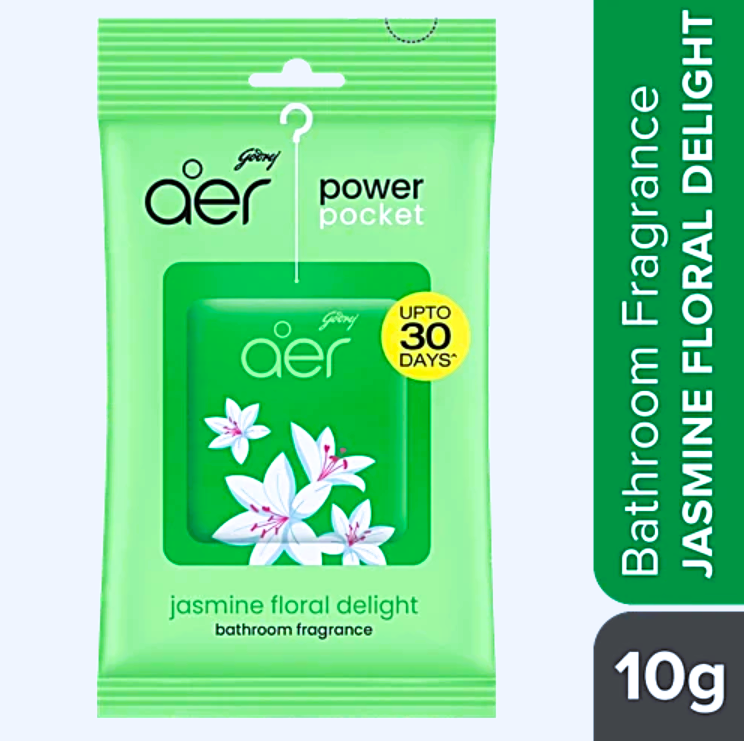 Godrej Aer Power Pocket - Long Lasting Bathroom Fragrance, Floral Delight, 10 g