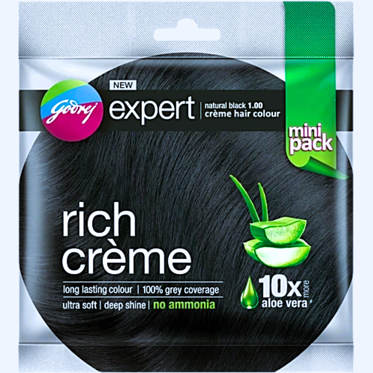 Godrej Expert Rich Creme Hair Colour, Natural Black, 22 ml
