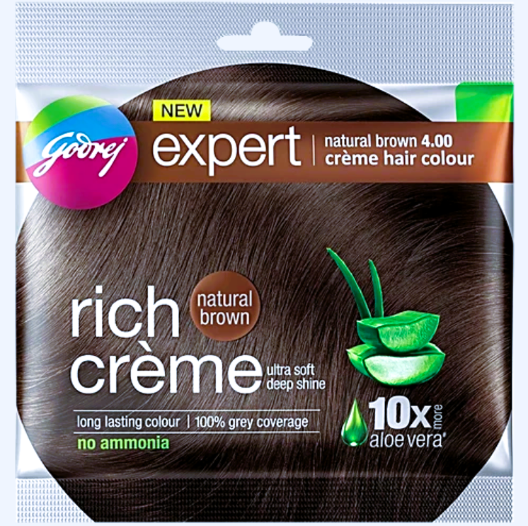 Godrej Expert Rich Creme Hair Colour, Natural Brown, 22 ml