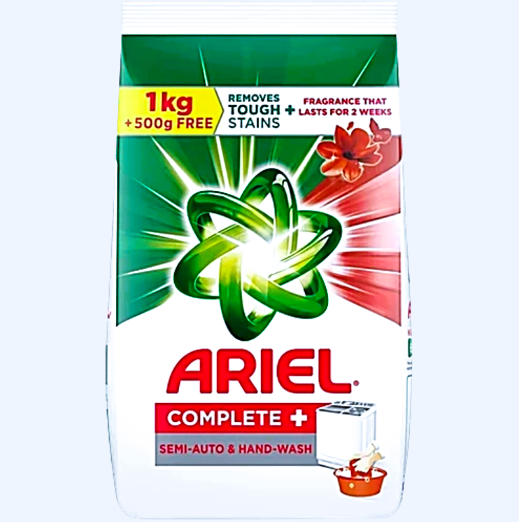 Ariel Complete Detergent Powder - Removes 100 Tough Stains, 1.5 kg