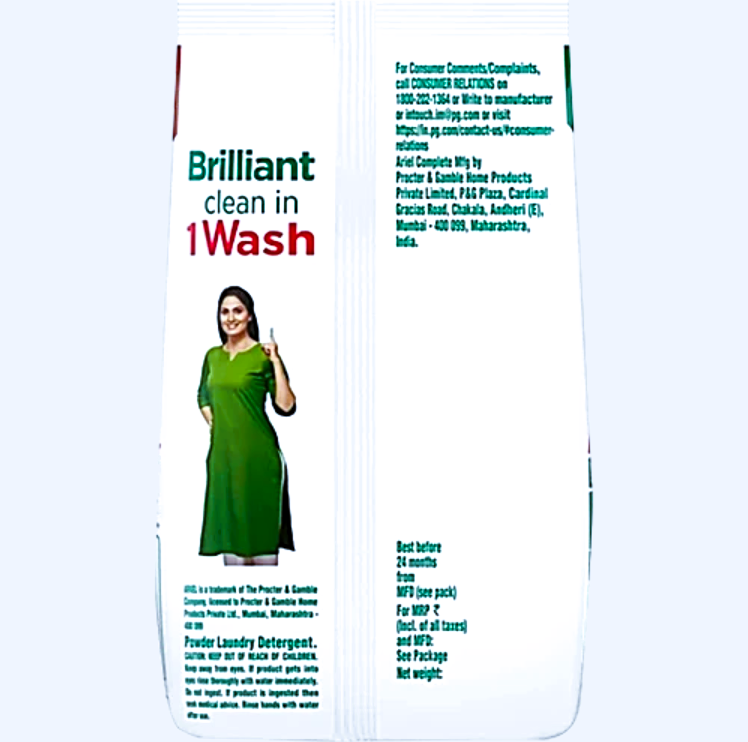 Ariel Complete Detergent Powder - Removes 100 Tough Stains, 1.5 kg