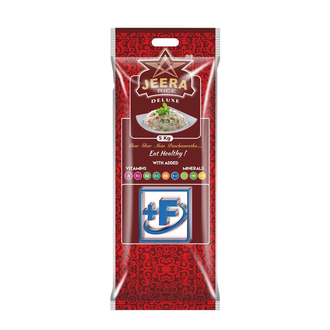 STEAM JEERA RICE ಸ್ಟೀಮ್ ಜೀರಾ ರೈಸ್, JEERA DELUXE +F(FORTIFIED WITH 9 ADDED VITAMINS & MINERALS) - Panchamrutha