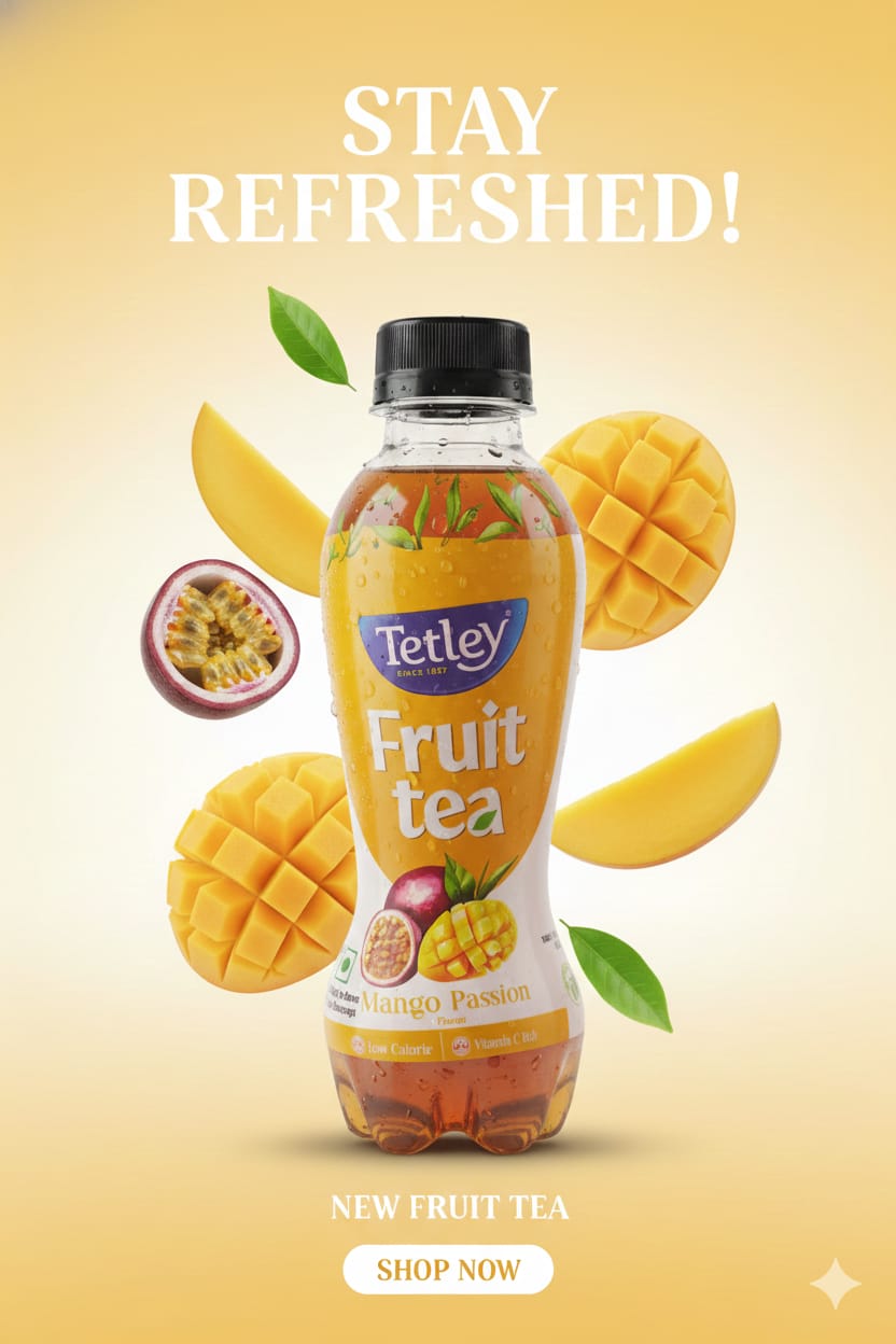 Tetley Fruit Tea Mango Passion Flavour 200 ml