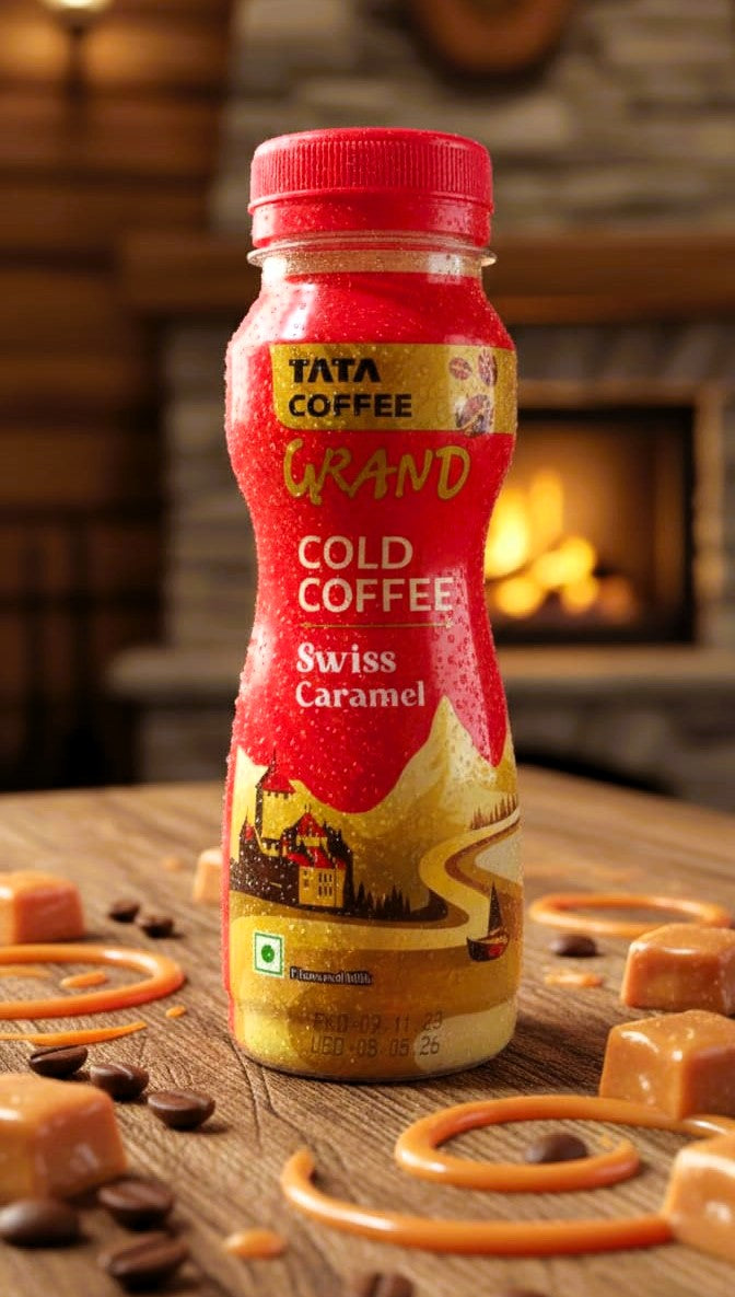 Tata Coffee Grand Swiss Caramel Cold Coffee, 180 ml Pet