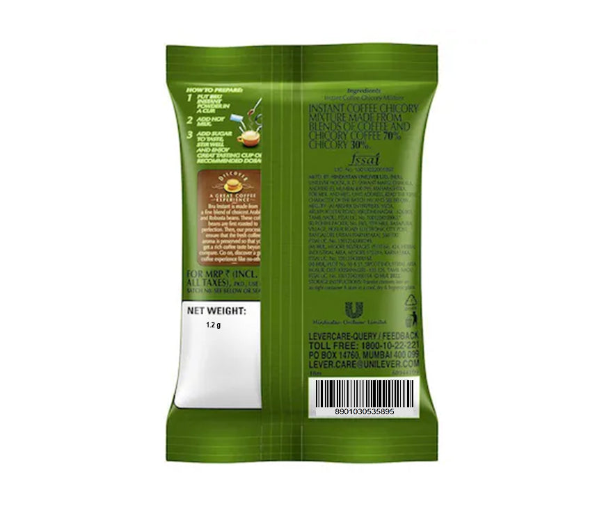 BRU Instant Coffee Sachet, 1.2 g