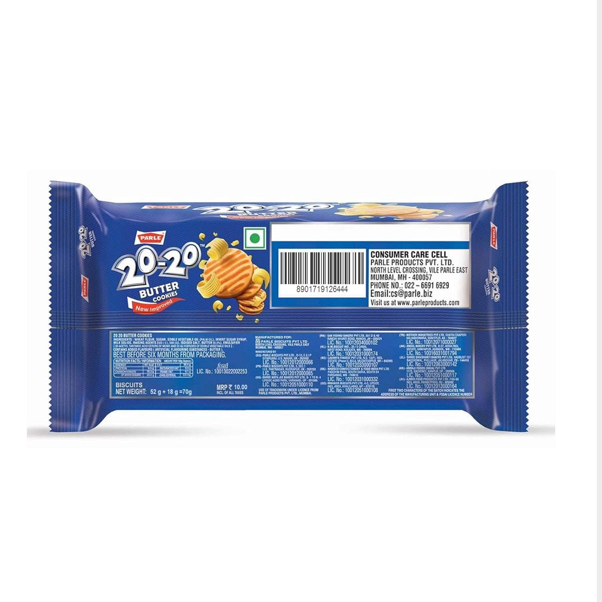 Parle 2020 Butter Cookies 70 g