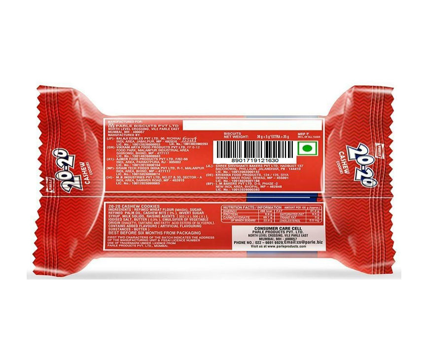 Parle 20-20 Cashew Cookies 30 g