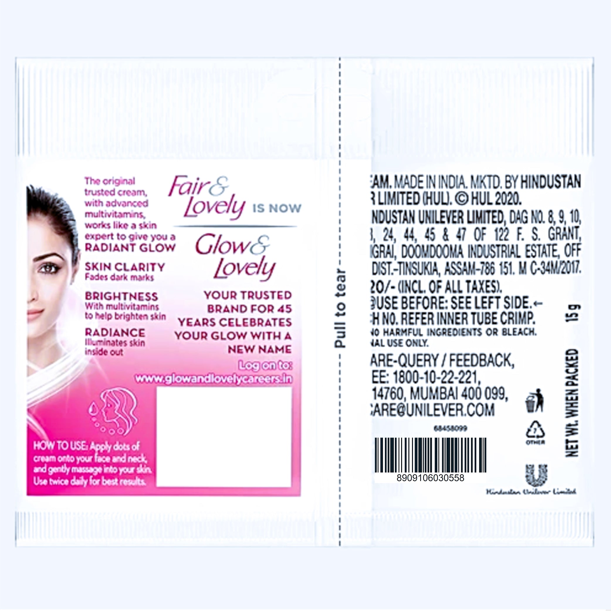 Glow & Lovely Re-New Bright Multivitamin Serum In Cream, 15 g