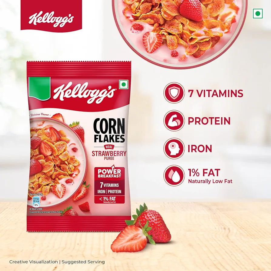 Kellogg's Corn Flakes real Strawberry puree 24g