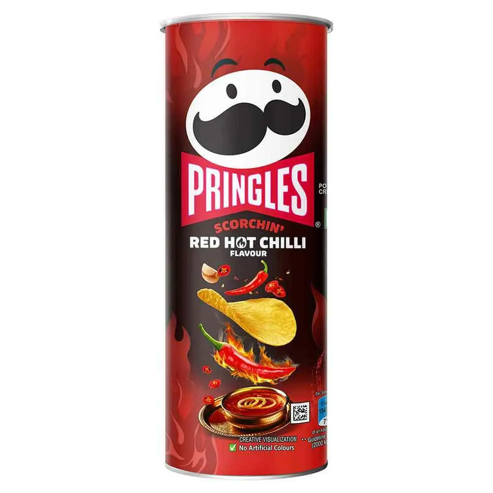 Pringles Scorchin' Red Hot Chilli Flavour Potato Crisps, 102 g