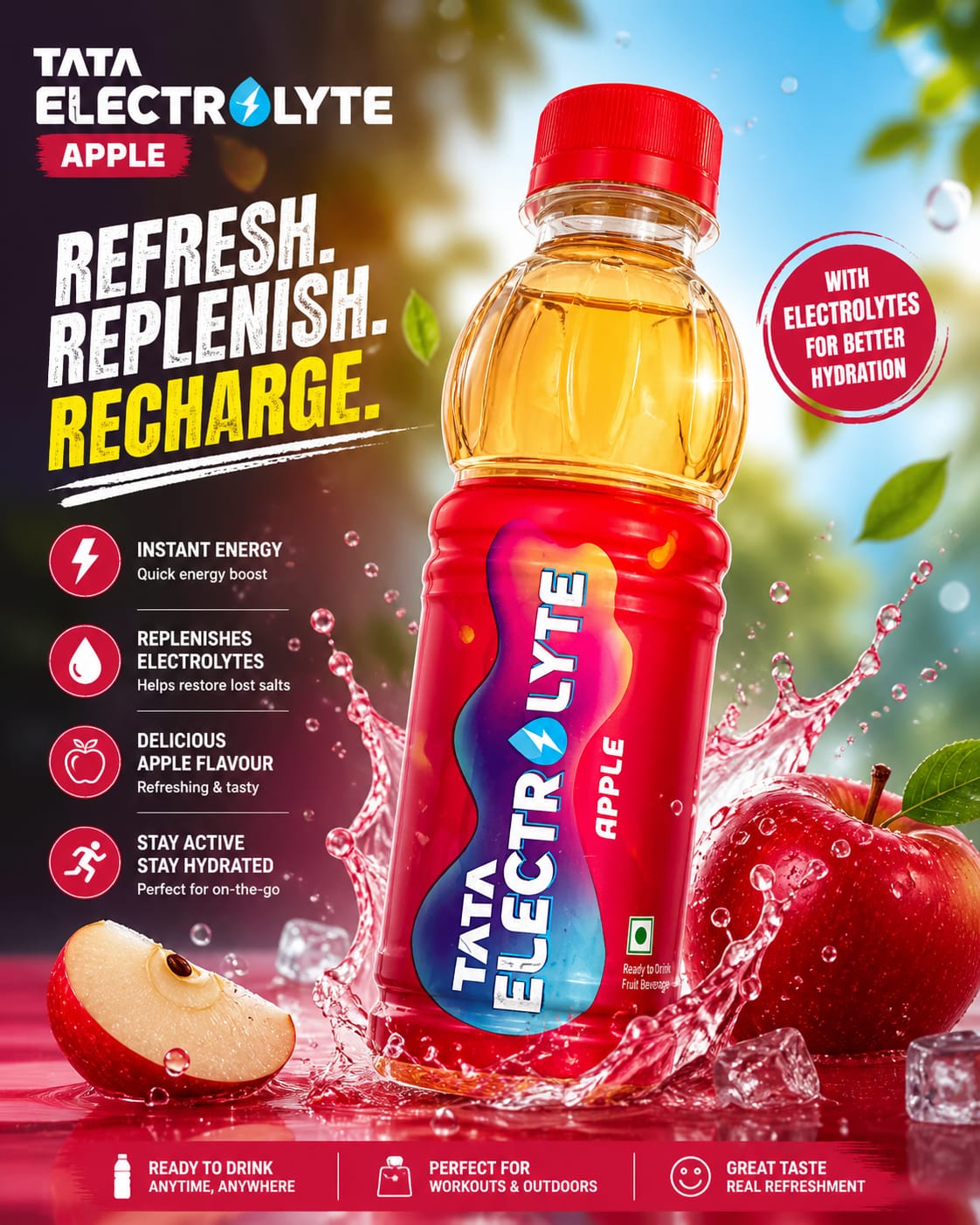 Tata Electrolyte Apple 200 ml Pet