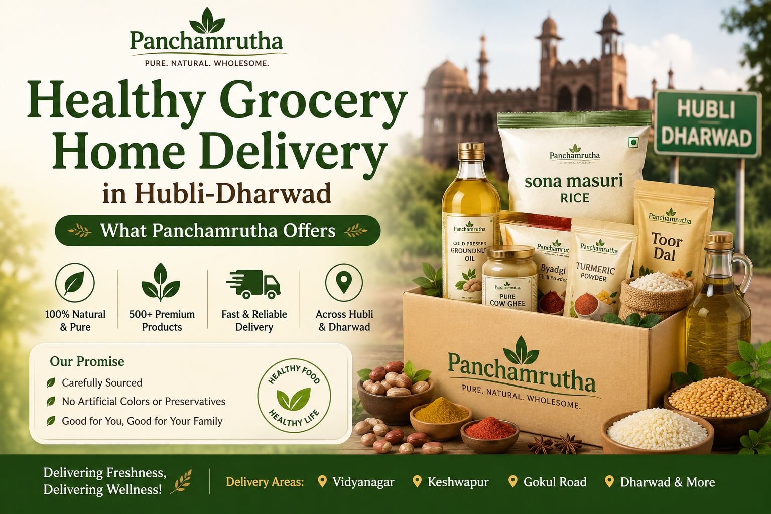 Healthy Grocery Home Delivery in Hubli-Dharwad — What Panchamrutha Offers