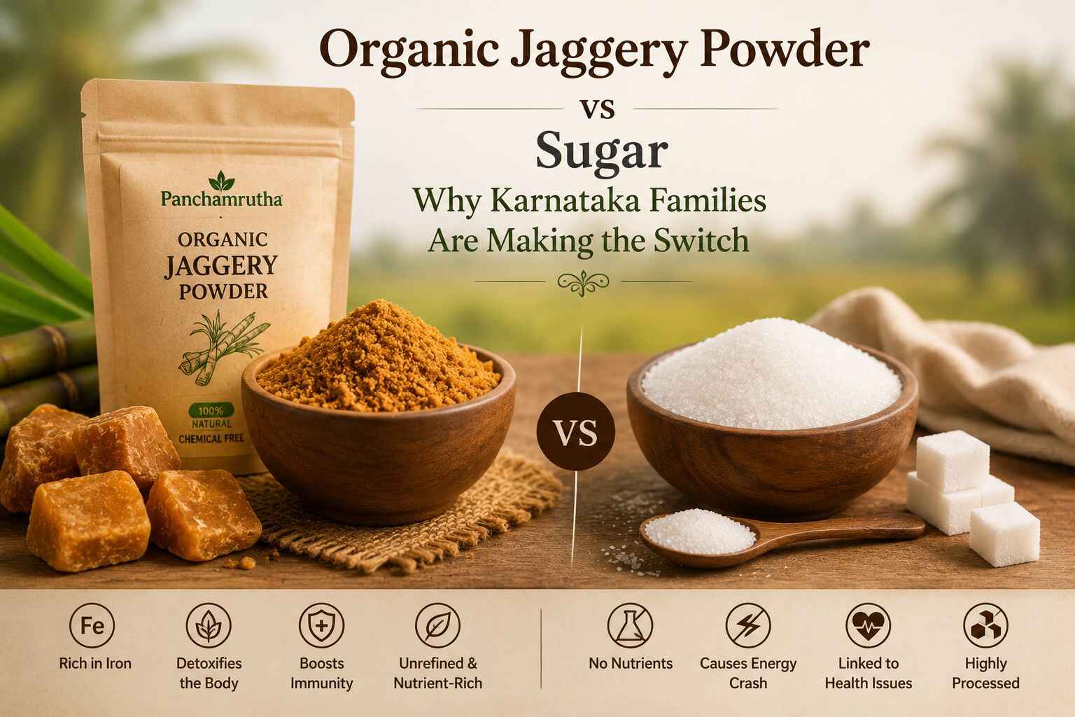Buy organic jaggery powder in Dharwad