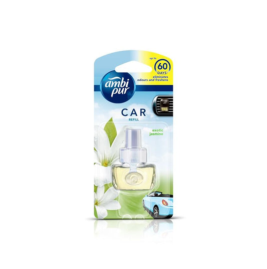 Ambipur Car Freshener - Exotic Jasmine, Starter Kit Refill Pack, 7.5 ml