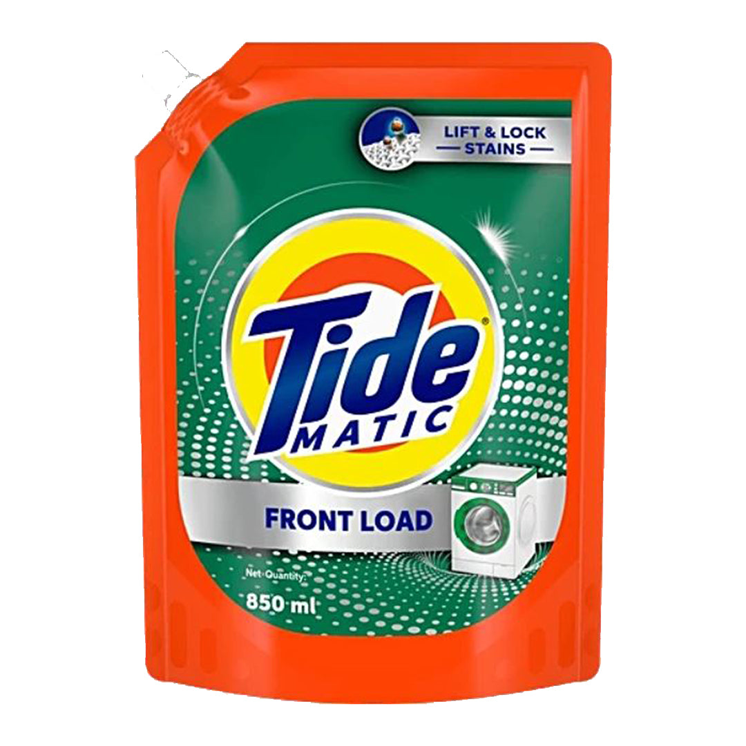 Tide Matic Liquid Detergent Front Load - Stain Removal In Washing Machine, 850 ml