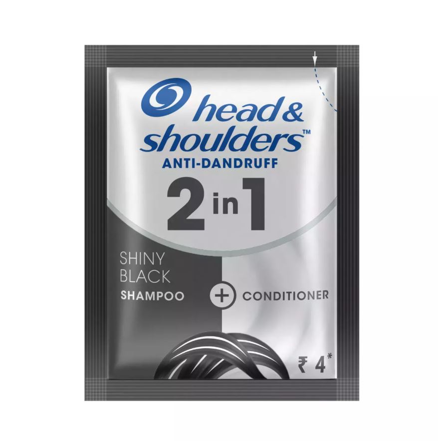 Head & Shoulders Silky Black Anti-Dandruff Shampoo - Leaves Hair Shiny & Radiant, Upto 100% Dandruff Free, 8 ml
