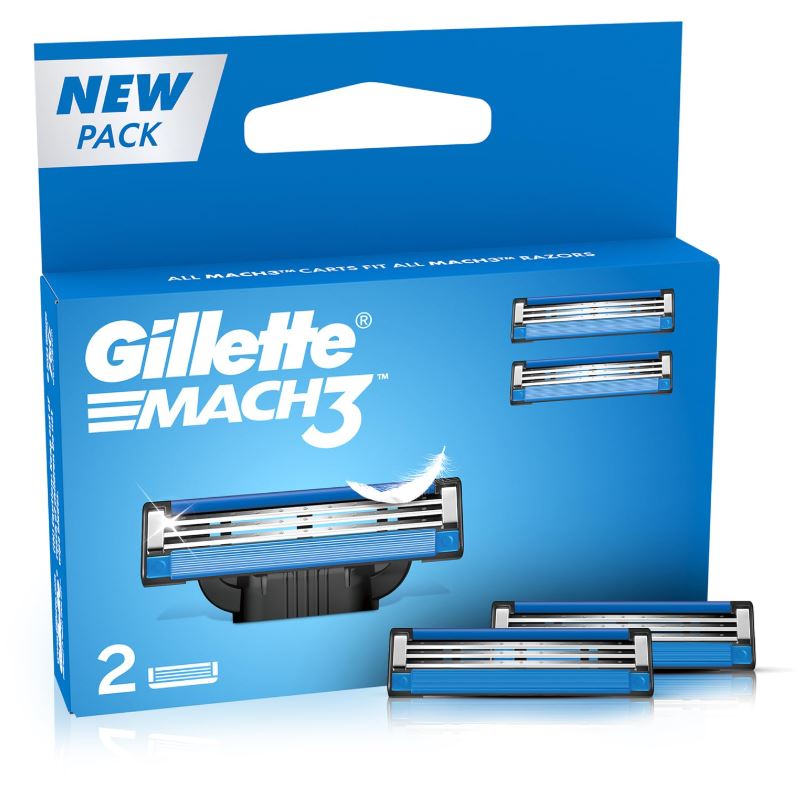 Gillette Mach3 Shaving Razor Cartridges, 2 pcs