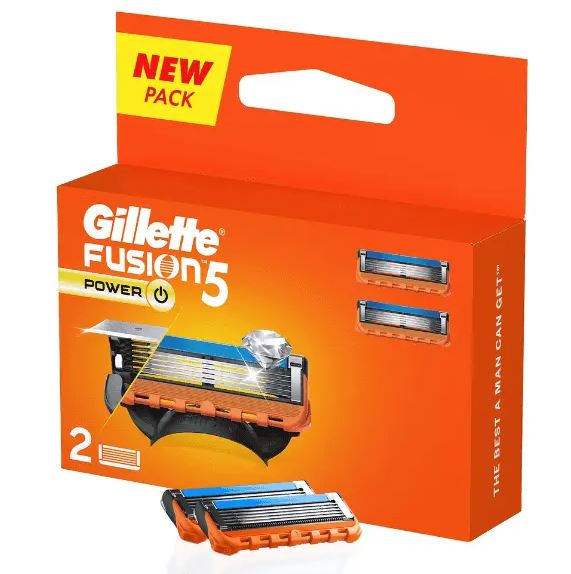 Gillette Fusion 5 Power Razor Cartridges - For Men, (Pack of 2 Cartridges)