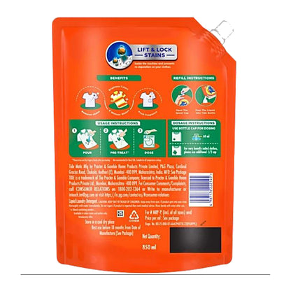 Tide Matic Liquid Detergent Front Load - Stain Removal In Washing Machine, 850 ml