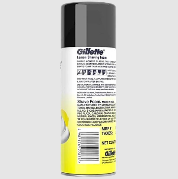 Gillette Shaving Foam - Lemon, 196 g