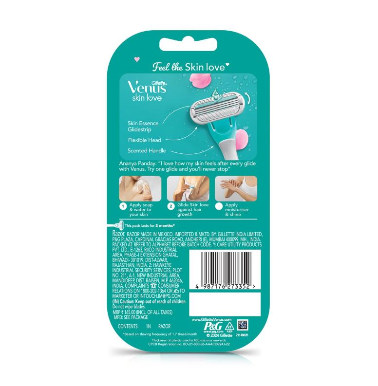 Gillette Venus Skin Love with Skin Essence | Women’s Razor for Hair Removal, 1 pcs