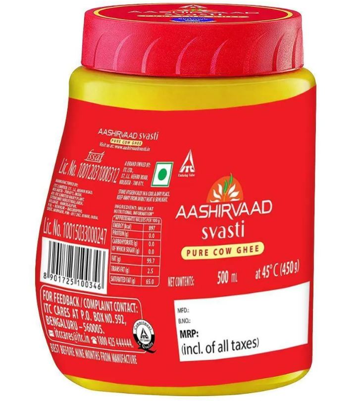 Aashirvaad Svasti Pure Cow Ghee 500 ml