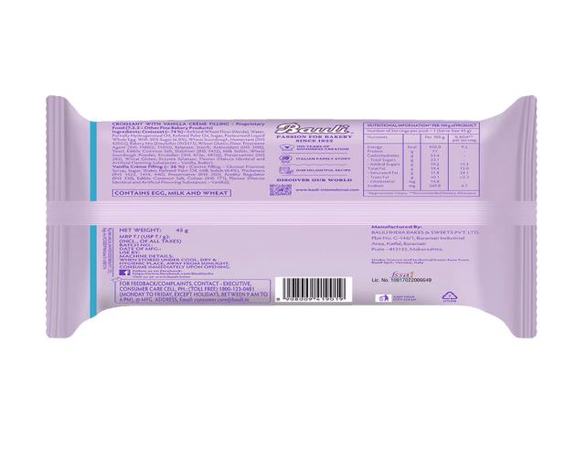 Bauli Moonfils Croissant - Vanilla Creme, 45 g