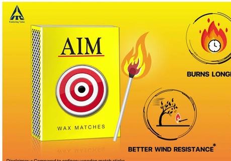 AIM Matches Box, 25 Sticks (Pack of 10)