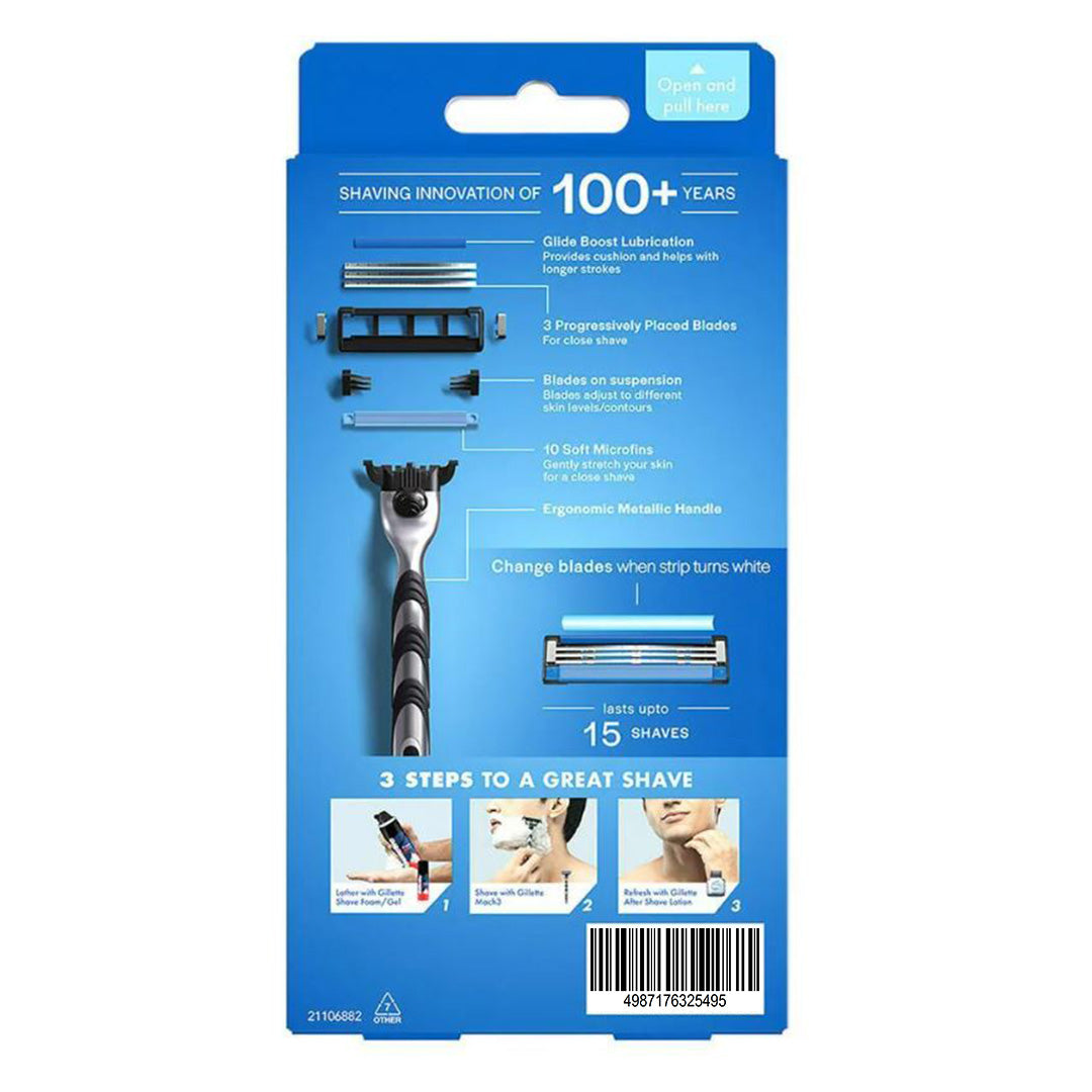 Gillette Gillette Mach 3 Manual Shaving Razor 1 pc + Pre-Shave Foam Classic 50 g, Bb Combo 2 Items