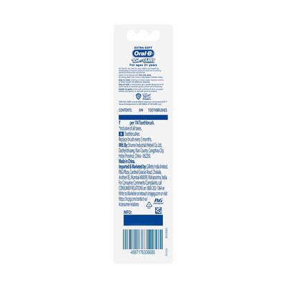 Oral-B Kids Toothbrush - Tom & Jerry, Extra Soft Bristles, Easy To Hold Handle, 2+ Years, 3 pcs