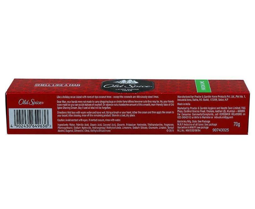 Old Spice Lather Shave Cream - Fresh Lime, 70 g Tube