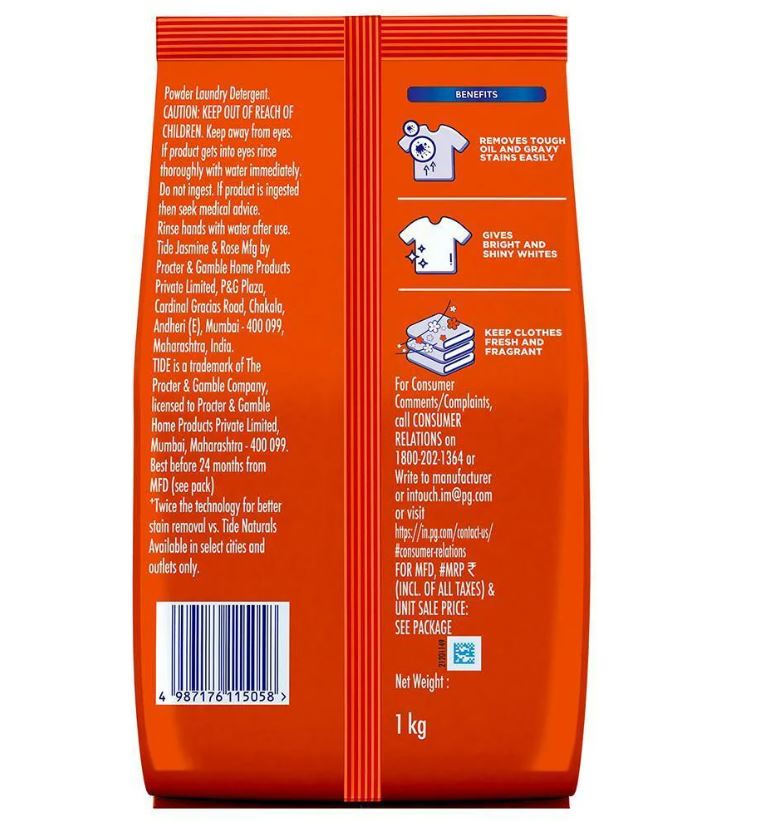 Tide Plus Detergent Washing Powder - Jasmine & Rose, 1 kg