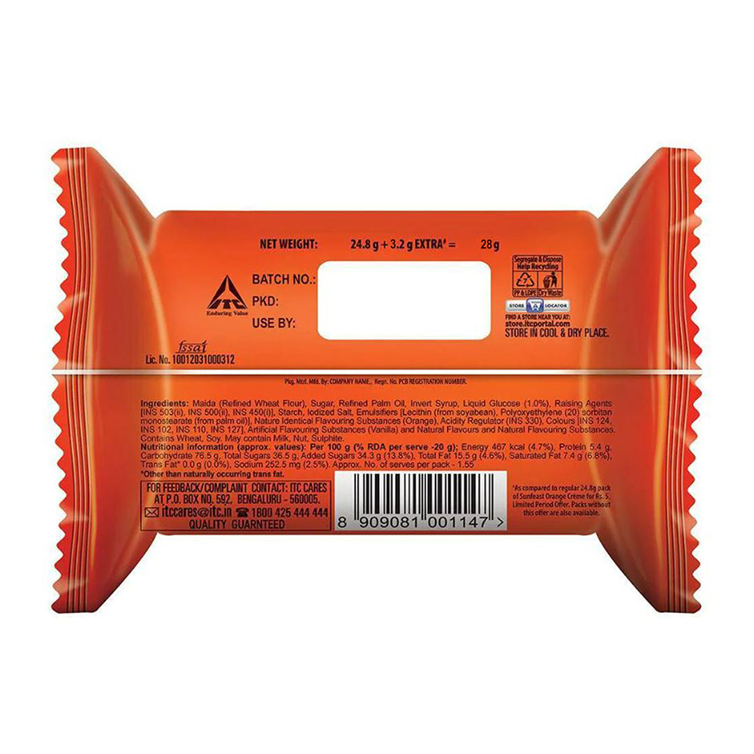 Sunfeast Bounce Orange Creme Biscuits 28 g