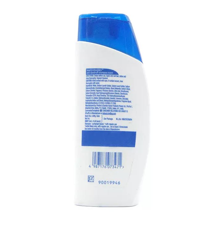 Head & Shoulders Anti-Dandruff Shampoo - Neem, Cleanses & Help Protect Scalp, Upto 100% Dandruff Free, 72 ml