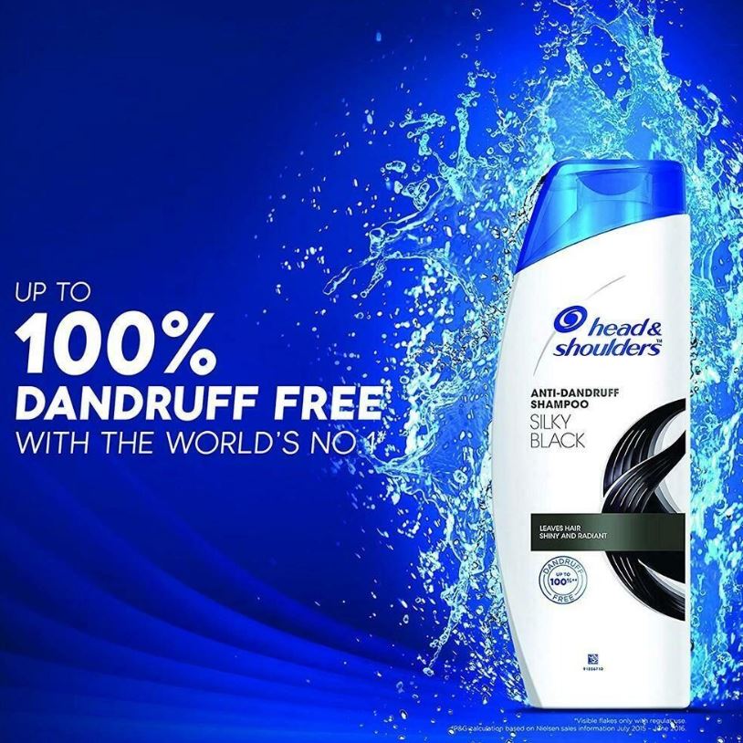 Head & Shoulders Silky Black Anti-Dandruff Shampoo - Leaves Hair Shiny & Radiant, Upto 100% Dandruff Free, 180 ml