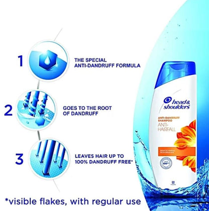 Head & Shoulders Anti-Hairfall Anti-Dandruff Shampoo, 180 ml