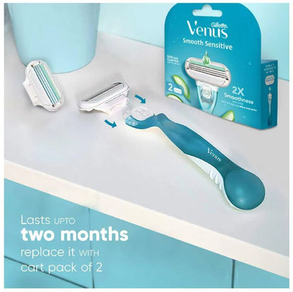 Gillette Venus Smooth Razor Blades - With Aloe Vera Extracts, For Women, 4 pcs