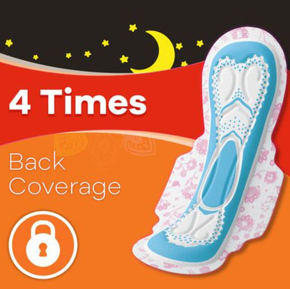 Whisper Choice Night Sanitary Pads - XXL, Up To 100% Stain Protection, 6 pcs