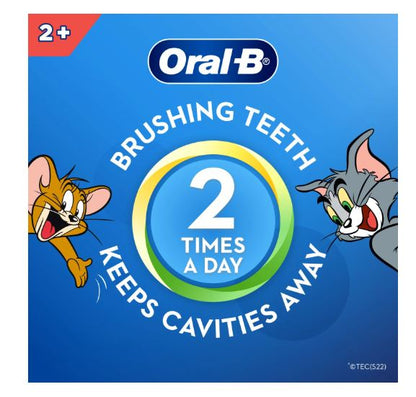 Oral-B Kids Toothbrush - Tom & Jerry, Extra Soft Bristles, Easy To Hold Handle, 2+ Years, 3 pcs
