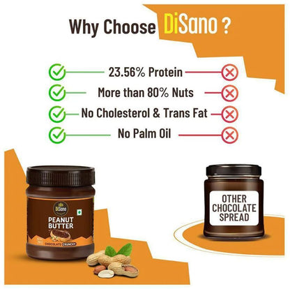 Disano Chocolate Crunchy Peanut Butter, 350 g