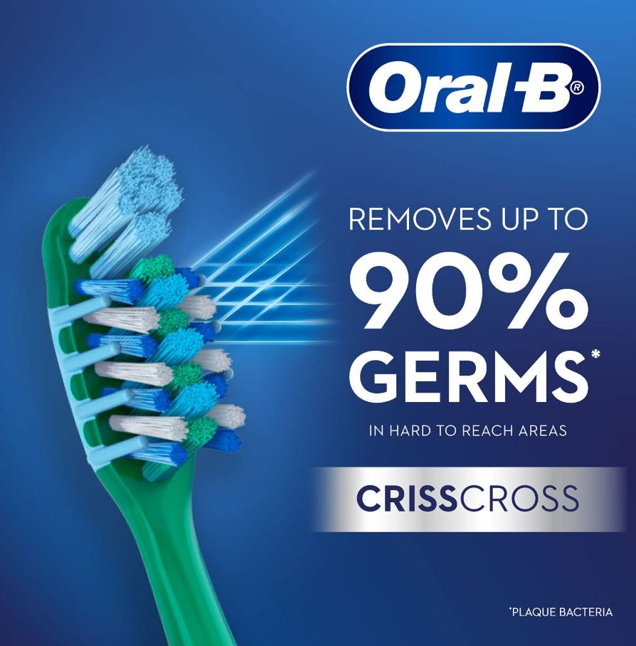 Oral-B Criss Cross Soft Toothbrush, Buy 2 Get 2 Free