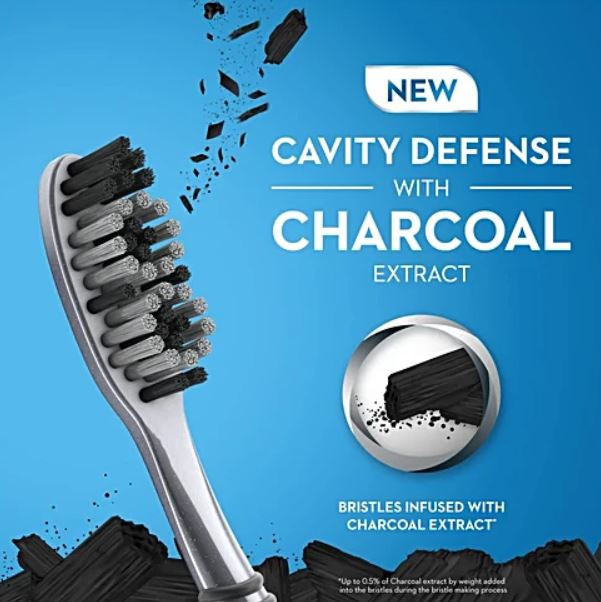 Oral-B Cavity Defense Toothbrush With Charcoal Extract, Soft, Cleans Deep, Removes Stain, 4 pcs