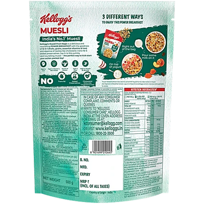 Kellogg's Muesli Fruit Magic - 12 In 1 Power Breakfast, 500 g Pouch