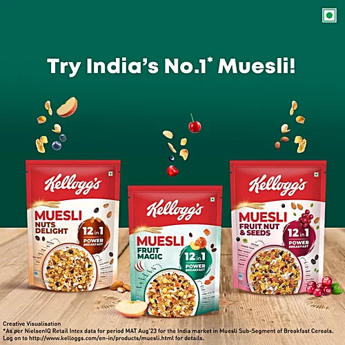 Kellogg's Muesli Fruit Magic - 12 In 1 Power Breakfast, 500 g Pouch